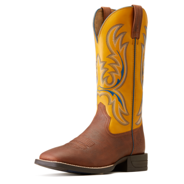 Ariat Men's Bullhead Cowboy Boots - Cowtown Brown/Golden Yellow