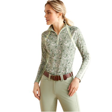 Ariat Women's Sunstopper 3.0 1/4 Zip - Green Baroque