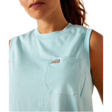 Ariat Women's Rebar Cotton Strong Bolt Tank - Arctic Blue