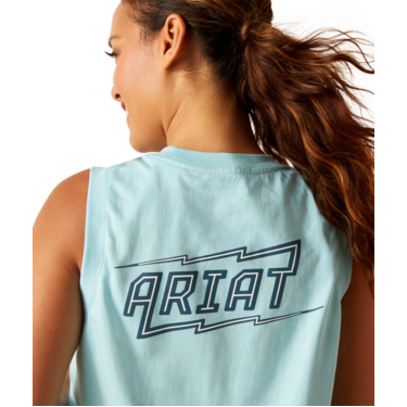 Ariat Women's Rebar Cotton Strong Bolt Tank - Arctic Blue