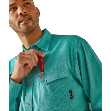 Ariat Men's FR Havoc Snap Work Shirt - Pool Blue