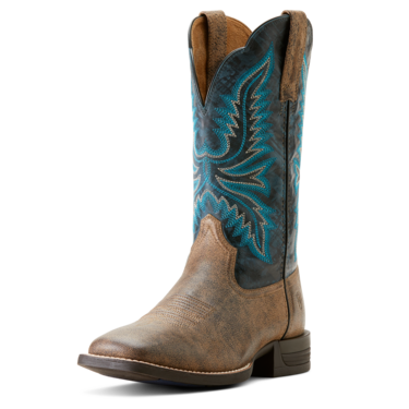 Ariat Men's Brush Creek Cowboy Boot - Stone/Royal Navy