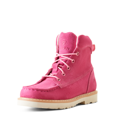 Ariat Youth Rebar Suede Lift Boot - Haute Pink