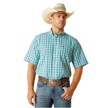 Ariat Men's Short Sleeved  Free Kyle Classic Fit Shirt - Blue