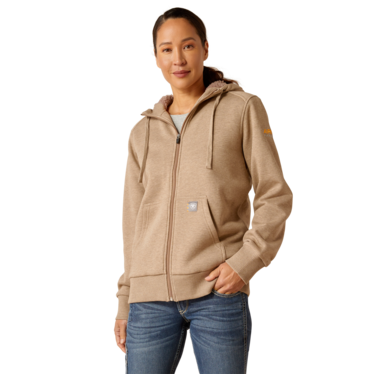 Ariat Women's Rebar All Weather Sherpa Full Zip Hoodie - Oatmeal Heather