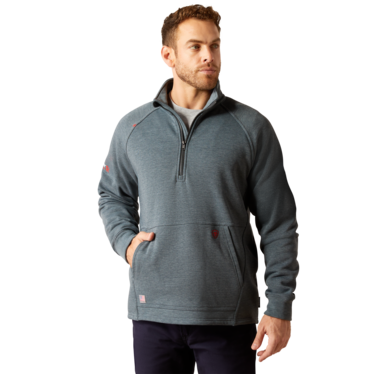 Ariat Men's FR Primo Fleece 2.0 1/4 Zip Hoodie - Charcoal Grey