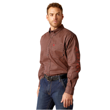 Ariat Men's Long Sleeve Adirondack Work Shirt- Burnt Henna