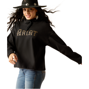 Ariat Women's Essential Hoodie - Black/Leopard