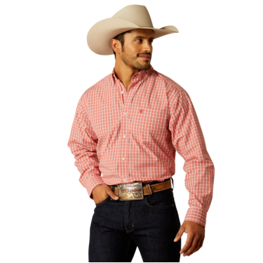 Ariat Men's  Pro Series Roscoe Classic Fit Long Sleeve Shirt - Red