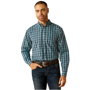 Ariat Men's Wrinkle Free Gibson Classic Long Sleeve Shirt - Dark Teal