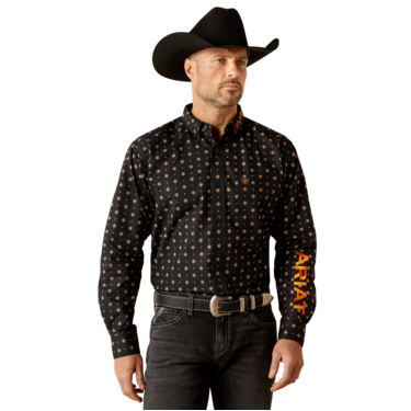 Ariat Men's Long Sleeve Team Kelvin Shirt- Black/ Dark Grey