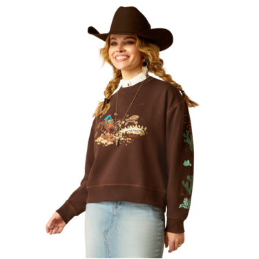 Ariat Women's Riata Long Sleeve Sweatshirt- Mole