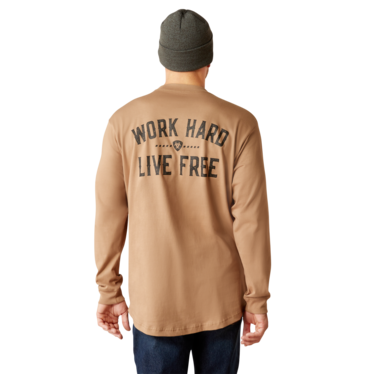 Ariat Men's Rebar Cotton Strong WHLF Long Sleeve Shirt - Rebar Khaki