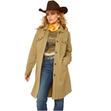 Ariat Women's Vagabond Long Shirt Duster - Burnt Olive