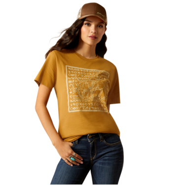 Ariat Women's Longhorn Brand T-Shirt - Harvest Gold