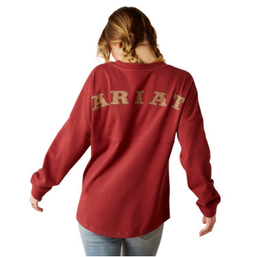 Ariat Women's Tooled Logo Oversized Long Sleeve Shirt - Burnt Russet