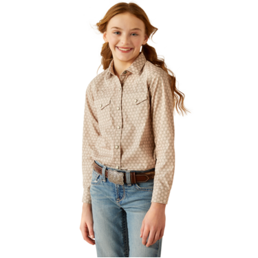 Ariat Girl's Long Sleeve Printed Western Shirt - Caidan Sea Spray