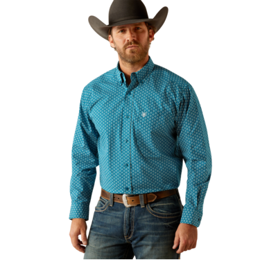 Ariat Men's Petey Classic Fit Long Sleeve Shirt - Dark Teal