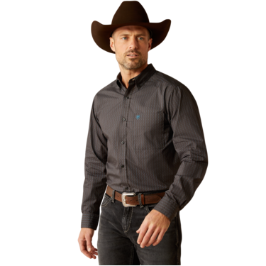 Ariat Men's Pompey Fitted Long Sleeve Shirt - Black