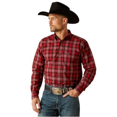 Ariat Men's Pro Series Jude Classic Fit Long Sleeve Shirt - Red