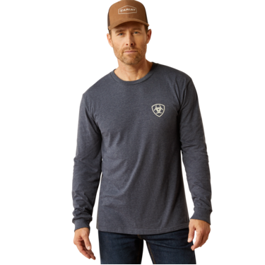 Ariat Men's Saltillo Lockup Long Sleeve Shirt - Navy Heather