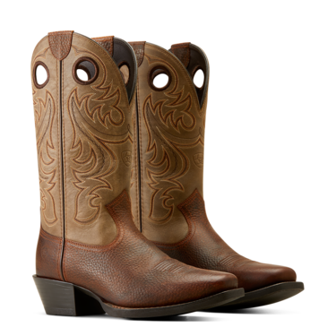 Ariat Men's Sport Wide Square Toe Western Boots - Brown Oiled Rowdy
