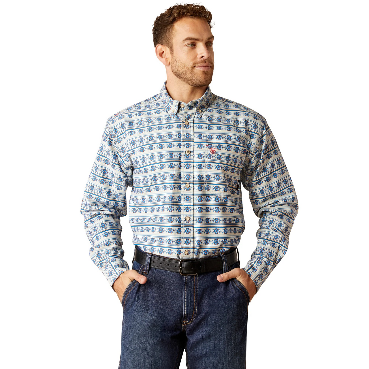 Ariat Men's FR Tenmile Long Sleeve Work Shirt - Almond Milk
