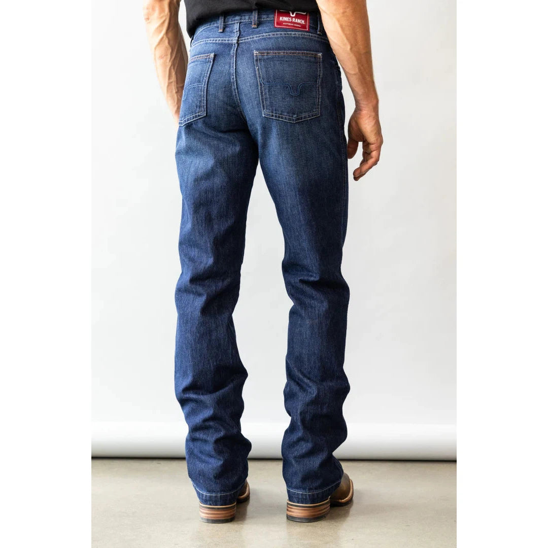 Kimes Men's Dillon Mid Low Rise Relaxed Bootcut Jeans - Blue
