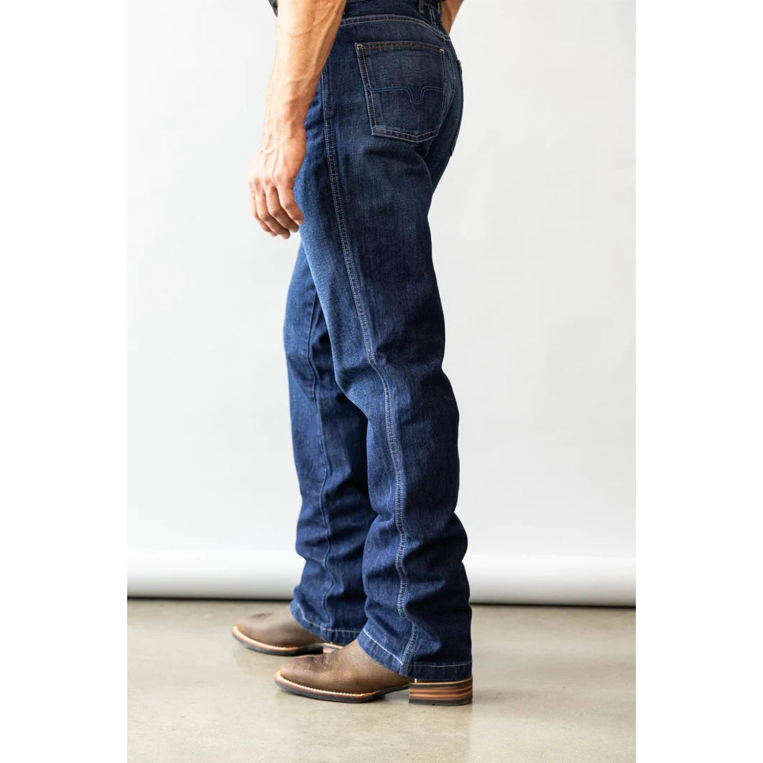 Kimes Men's Dillon Mid Low Rise Relaxed Bootcut Jeans - Blue