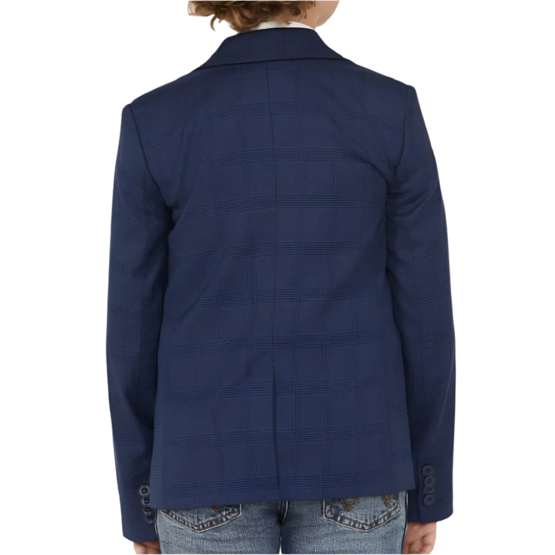 Rock & Roll Boy's Plaid Blazer-Navy