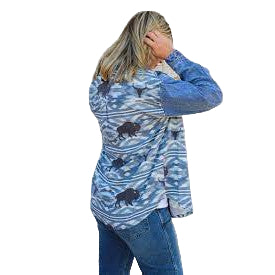 Rowdy Crowd Women's Button Up Shirt - Buffalo Desert