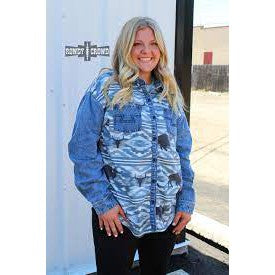 Rowdy Crowd Women's Button Up Shirt - Buffalo Desert