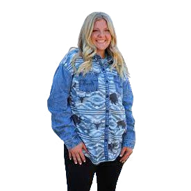 Rowdy Crowd Women's Button Up Shirt - Buffalo Desert