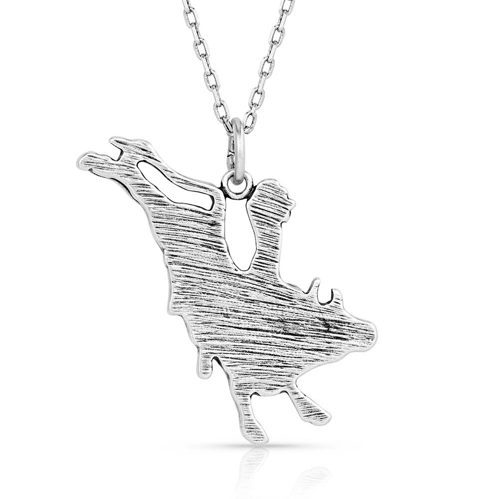 **Bull Rider Pendant Necklace