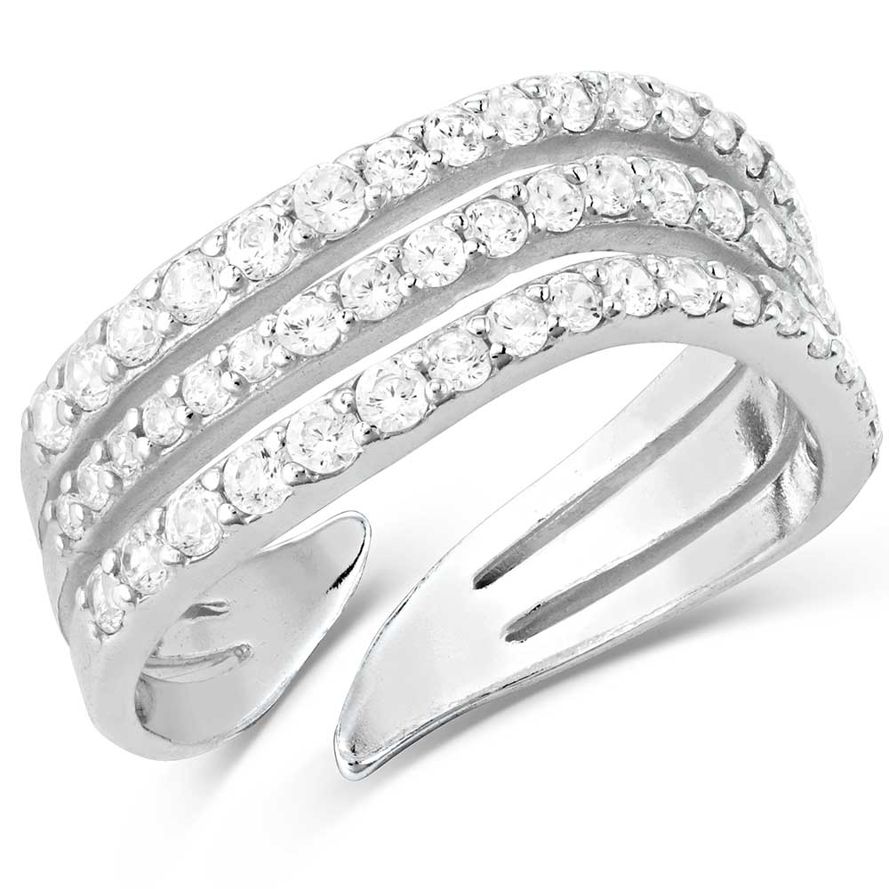 Montana Silver Calm Waters Crystal Open Ring