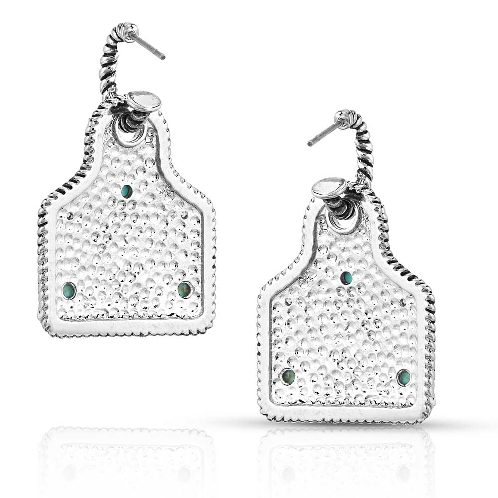 Yellowstone Brand Cow Tag Earrings