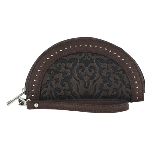 Catchfly Round Wallet with Emboss and Studs Wristlet - Irvine Tack & Western Wear
