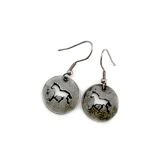 Anju Pewter Earring with Horse