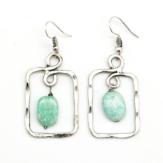Anju Banjara Earrings with Amazonite