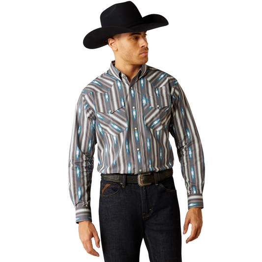 Ariat Men's Callahan Classic Fit Long Sleeve Shirt- Grey