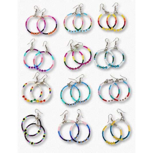 El Paso Saddle Blanket Company Southwest Beaded Hoop Earrings