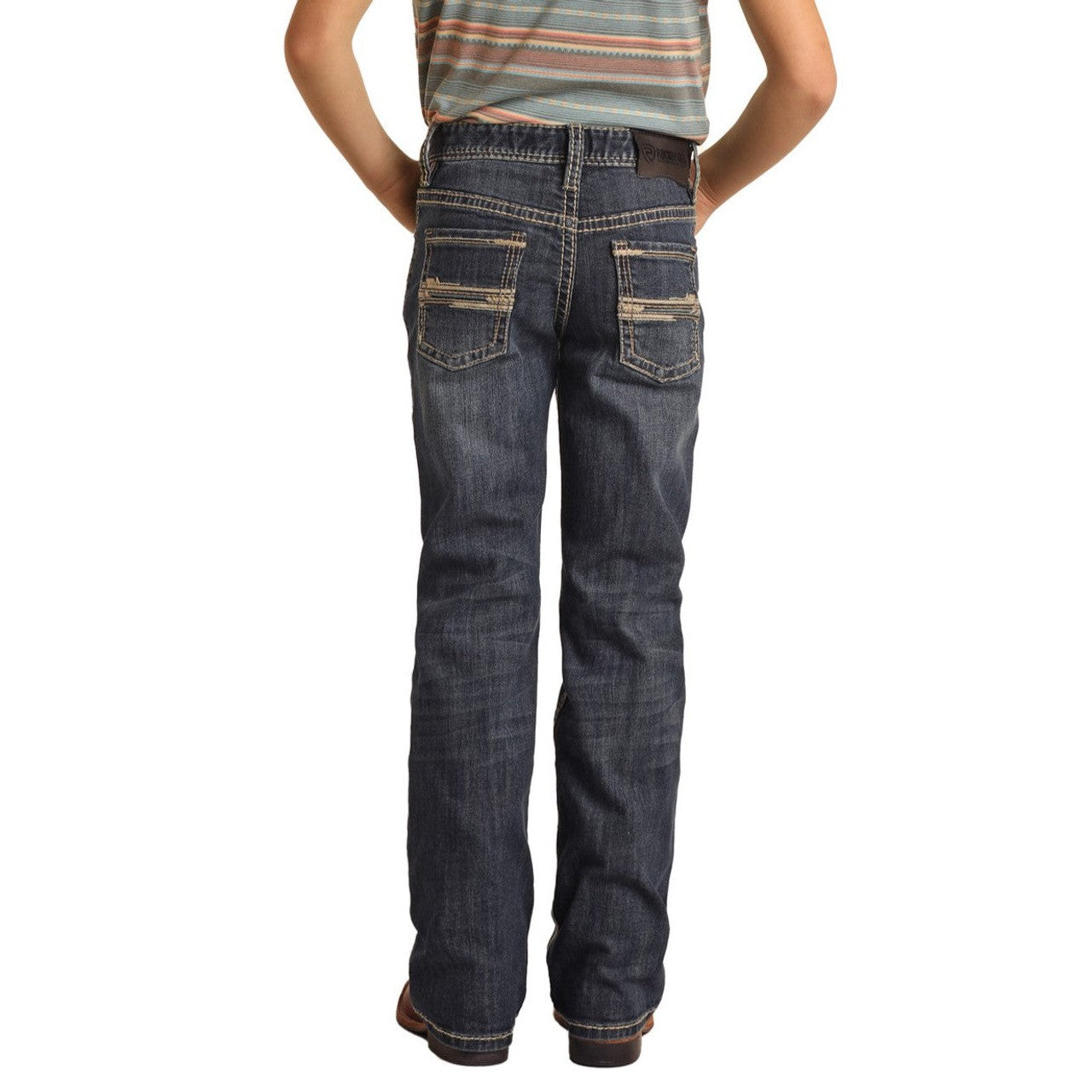 Rock & Roll Boy's Straight Raised Denim Bootcut Jeans - Dark Vintage