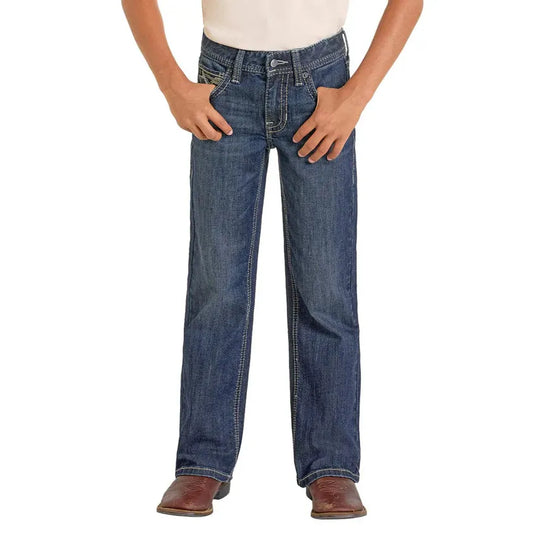 Rock & Roll Boys Regular Fit Signature Bootcut Jeans- Dark Vintage