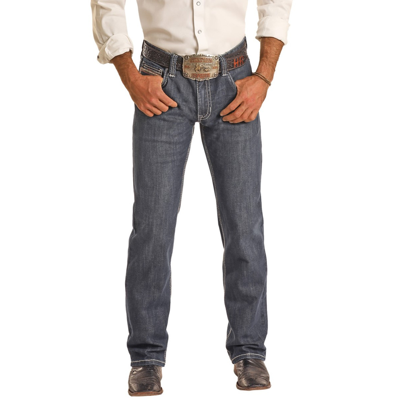 Rock & Roll Men's Slim Fit Stretch Straight Jeans