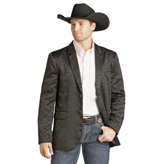 Rock & Roll Men's Paisley Jacquard Sport Coat - Black