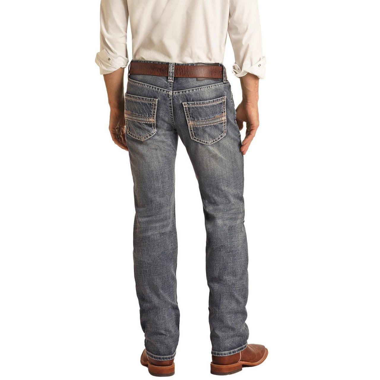 Rock & Roll Men's Pistol Regular Tapered Stackable Bootcut Jeans - Medium Vintage