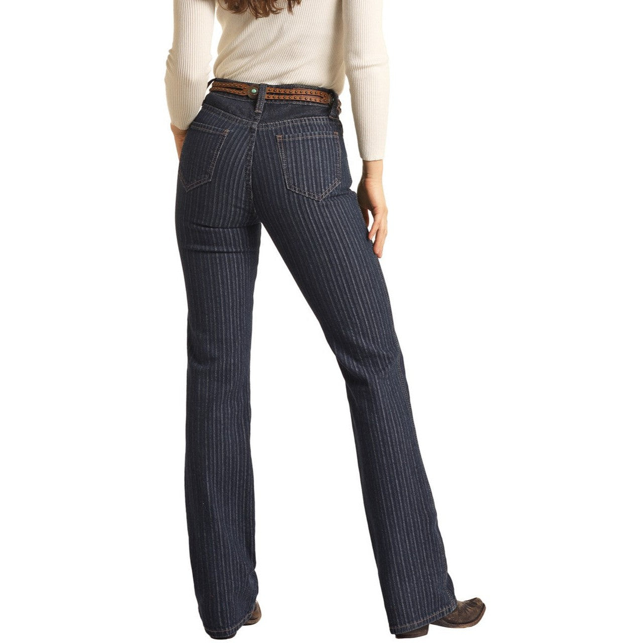 Rock & Roll Women's High Rise Stretch Bootcut Jeans - Dark Wash - Irvine Tack & Western Wear