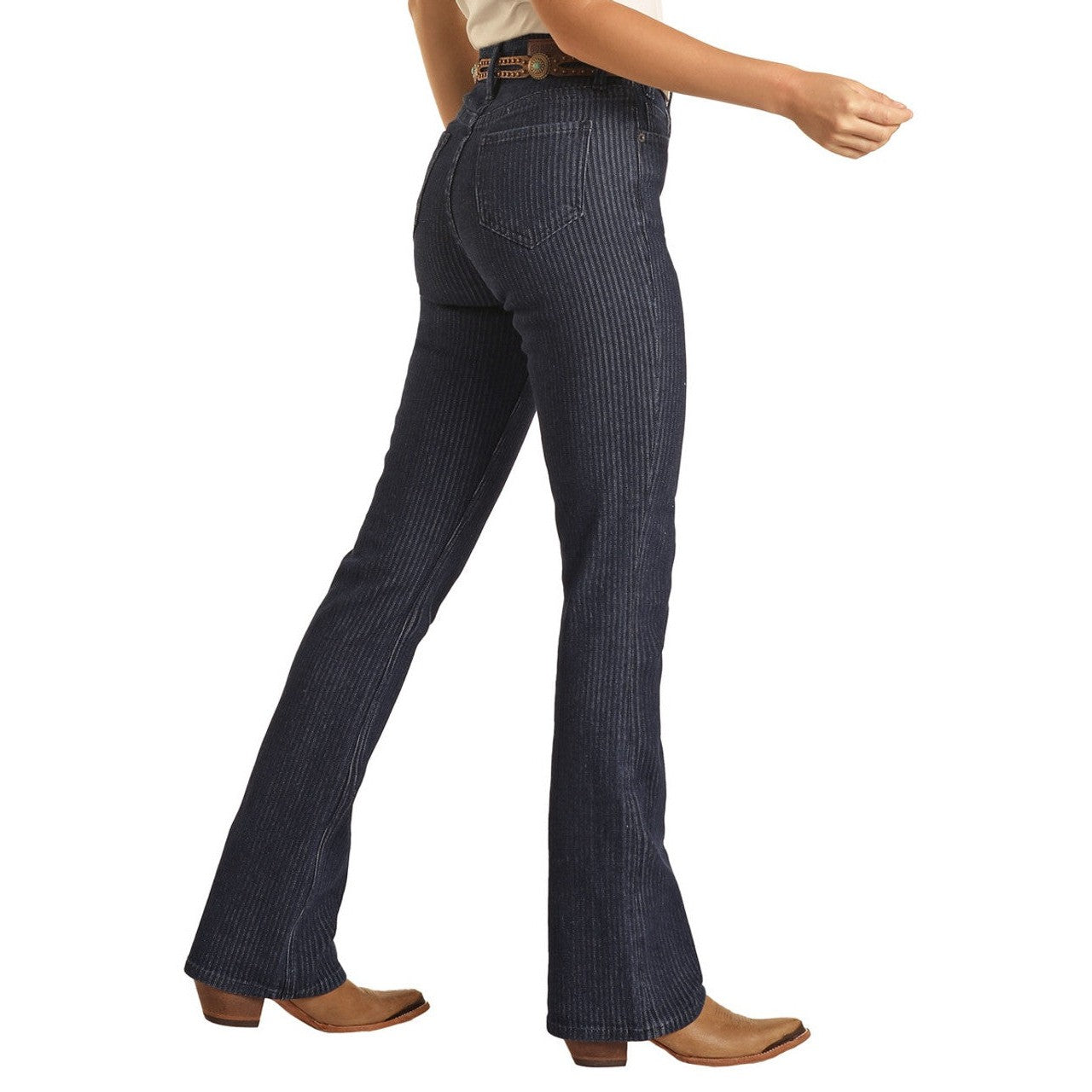 Rock & Roll Women's High Rise Regular Fit Bootcut Jeans - Dark Wash