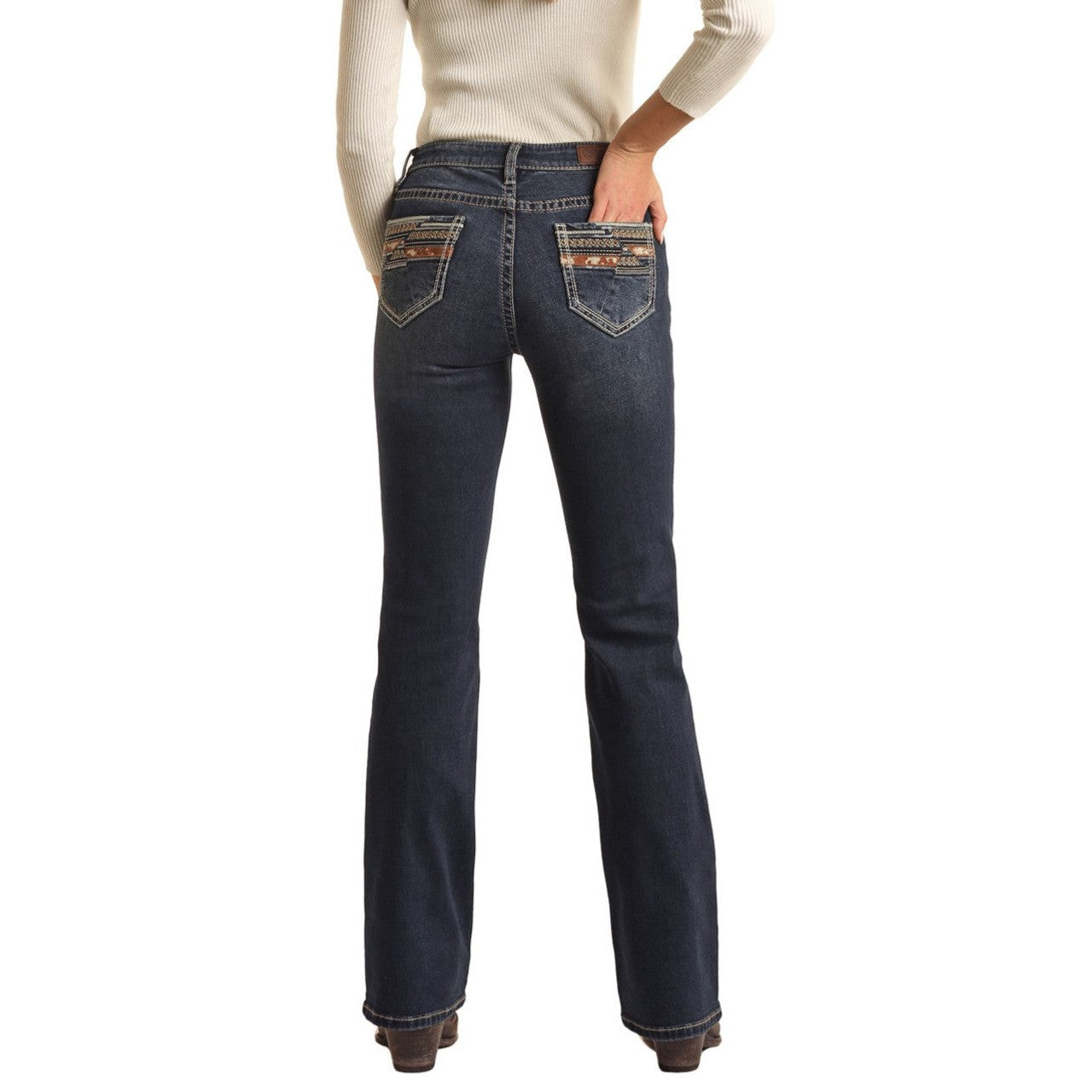 Rock & Roll Women's Mid Rise Extra Stretch Bootcut Jeans - Dark Vintage