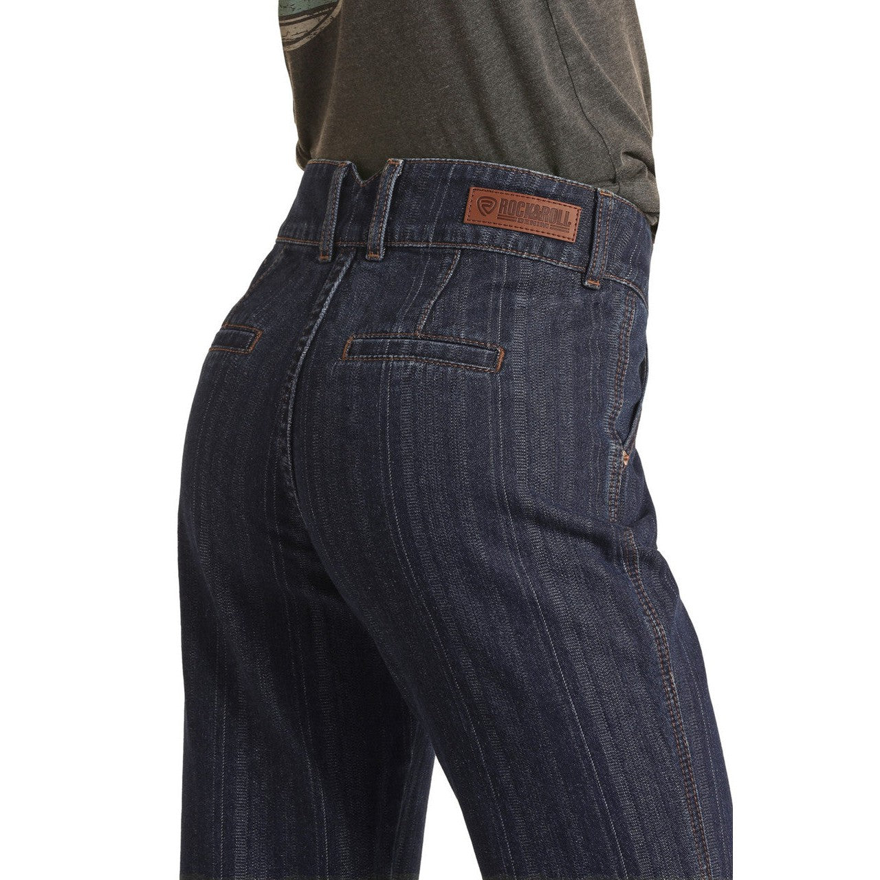 Rock & Roll Women's High Rise Trouser Jeans - Dark Wash